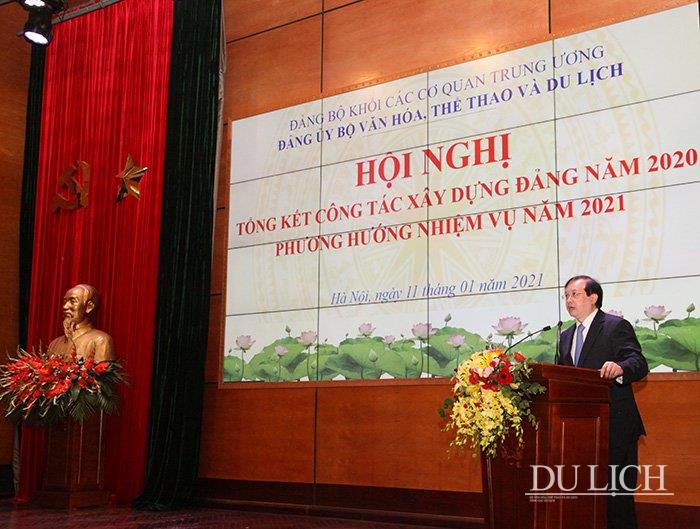 Bí thư Đảng ủy, Thứ trưởng Bộ VHTTDL Tạ Quang Đông phát biểu khai mạc